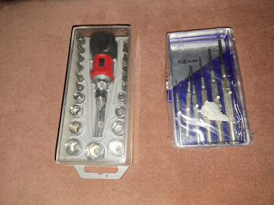 Stecknuß- & Bit Box 23 Teilig und 6tlg Uhrmacher Feinmechanik Präzisionsschr