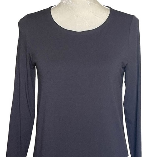 Eileen Fisher Damen Jerseykleid schwarz taupe zweifarbig Gr. XS Viskose dehnbar - Bild 2 von 9