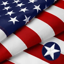 American Flag 4x6 Ft, Made From 210D Polyester, Embroidered Stars, Sewn Stripes