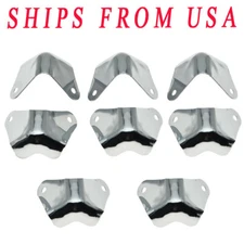 KAISH 8pcs Metal 2 Leg Guitar AMP Cabinet Corners Polished Chrome fit Fender CR