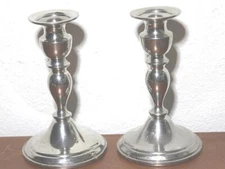 Pair of Lenox Fine Candlesticks 7 " Tall Pewter Weighted