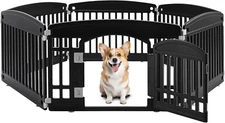 6 Panel Dog Playpen Indoor Fence with Door, Small Medium Pet, Puppy Cage，24“