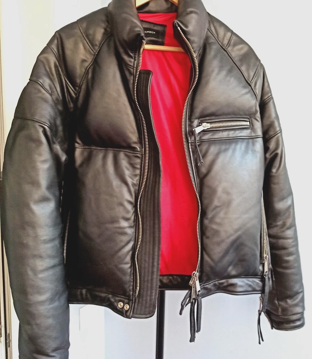 DSQUARED2 mens puffer down leather bomber jacket coat