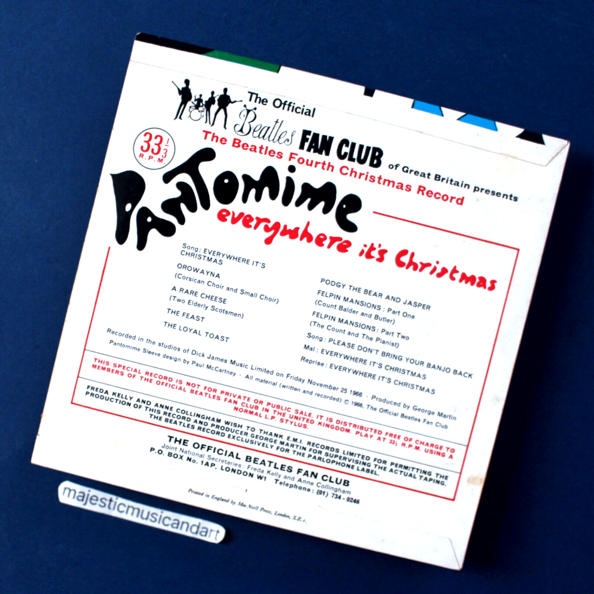 【レコード】 希少 THE BEATLES SEVENTH CHRISTMAS The Beatles – The Beatles Seventh Christmas Record – Flexi