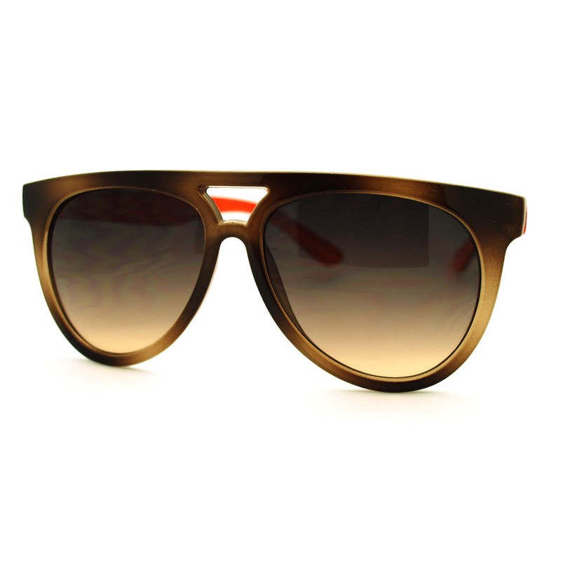 Arched Top Sunglasses Unisex Retro Oversized Fashion Brown Orange UV400