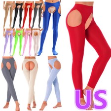 Woman's Hollow Out Tights Opaque Pantyhose High Waist Gym Yoga Workout Pants