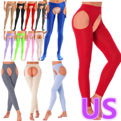 Woman's Hollow Out Tights Opaque Pantyhose High Waist Gym Yoga Workout Pants