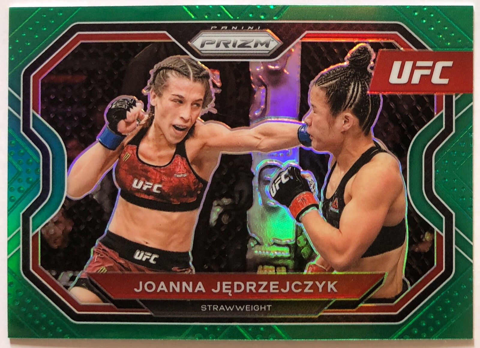 JOANNA JEDRZEJCZYK 2021 UFC Panini Prizm Debut Edition GREEN prizm parallel #180