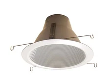 6"  Deep Self Flange Air Tight Baffle Trim For Recessed Light-Matt White -6 Pack