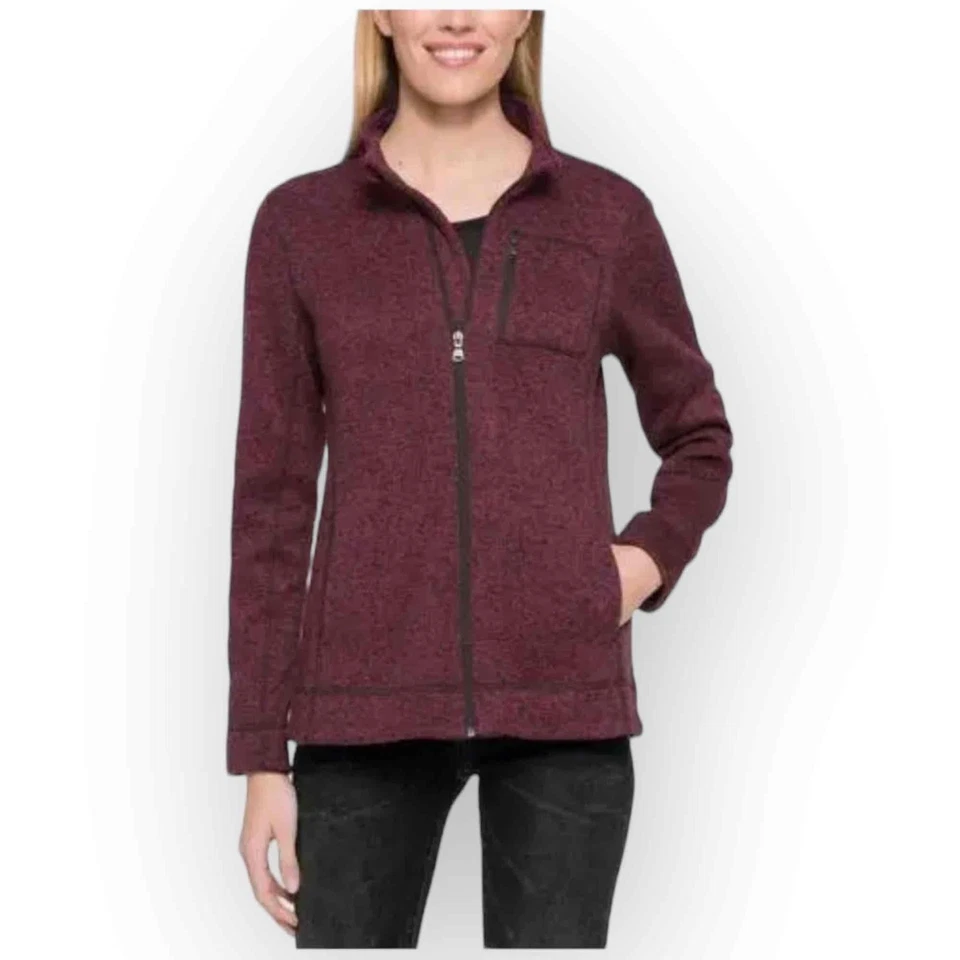 Andrew Marc Нью-Йорк флис с подкладкой полный молнии вязаный жакет в шелковице мульти 946S - Изображение 2 из 4