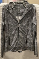 Eleven By Venus Williams Athletic Jacket Full Zip Retro Black/White Abstract USA