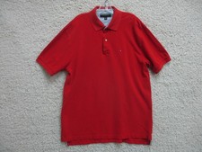 Tommy Hilfiger Polo Shirt Extra Large Adult Red Casual Cotton Logo Modern Mens