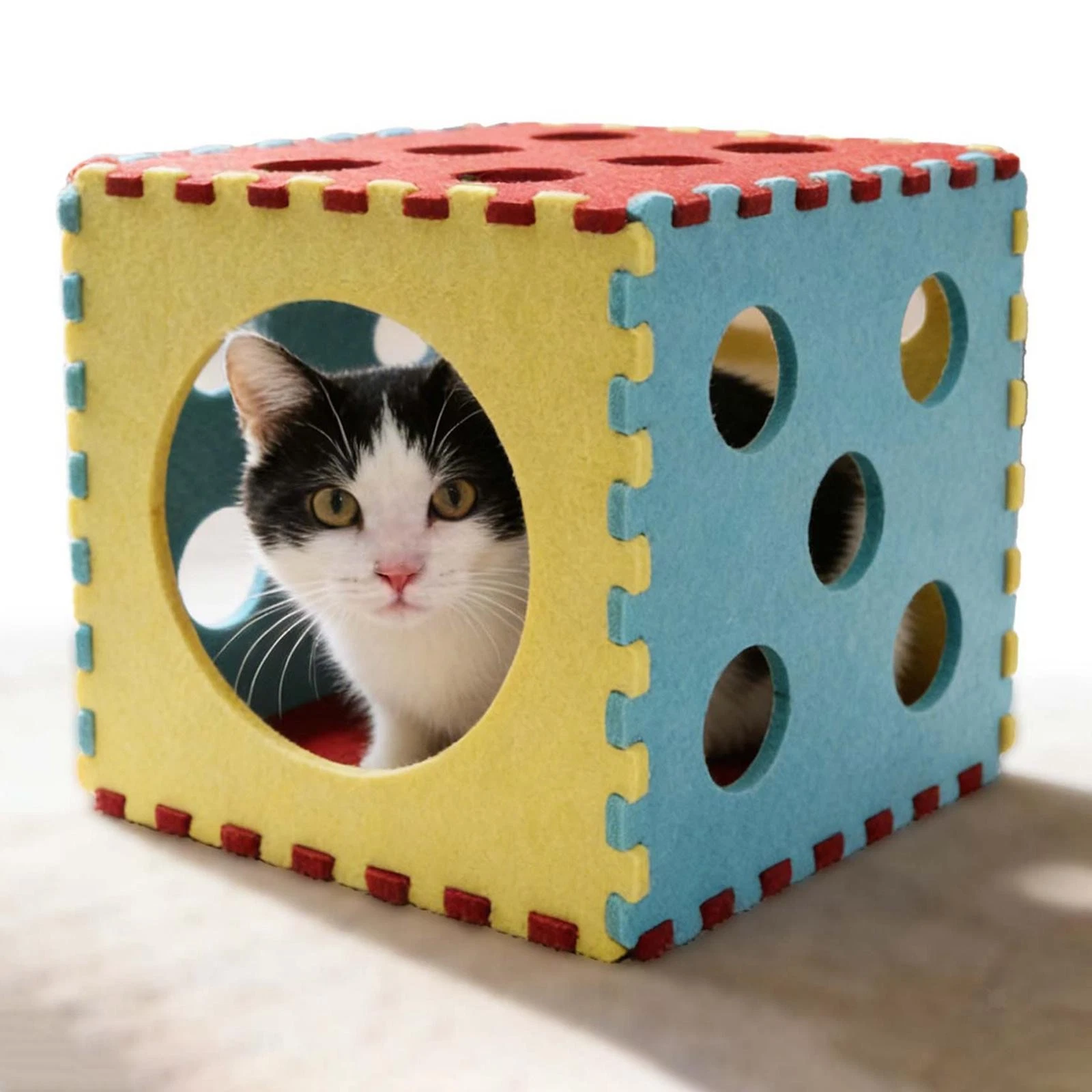 Felt Cat Tunnel Toy DIY Transformable with Peek Hole