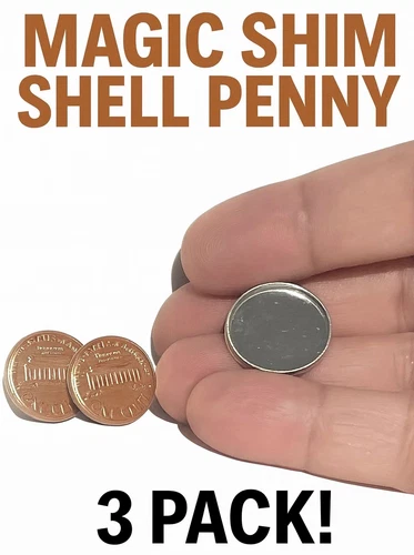 3 STEEL SHIM SHELL US PENNY TAIL Dime Magic Trick Hollow Coin Magnetic Vanish - product listing photo
