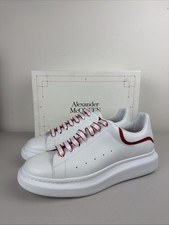 Alexander McQueen scarpe oversize uomo taglia 45/US 12 nuove tecniche vitello bianco rosso