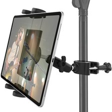 Tablet Holder for Microphone Stand, 360  Adjustable Mount for 4-13" Devices