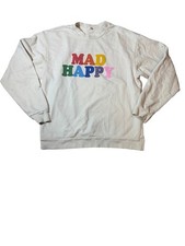 Madhappy Mad Happy Rainbow Logo Sweatshirt White Made In USA Large
