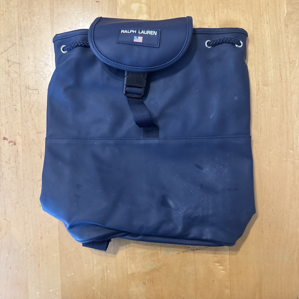 Vintage 90s Y2K Ralph Lauren Polo Sport Backpack Bucket bag Back