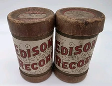2x Edison Record Cylinder Uncle Josh's Arrival To New York