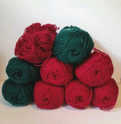 loops and threads yarn lot 5+ Cherry And 2+ Emerald
