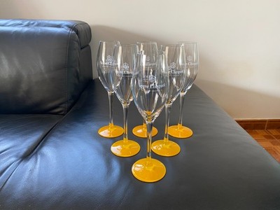 Veuve Clicquot Champagner 6x Champagner Glas 0,1L Füllstrich Eichstrich NEU