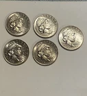 1776-2026 P Semiquincentennial Dime Golden Toned Roll Find Lot of 5 BU Coins