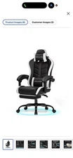 GTPlayer - Gaming Chair with Footrest Ergonomic Computer Chair - White