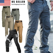 Tactical Mens Cargo Pants Waterproof Work Pants Outdoor Hiking Combat Trousers