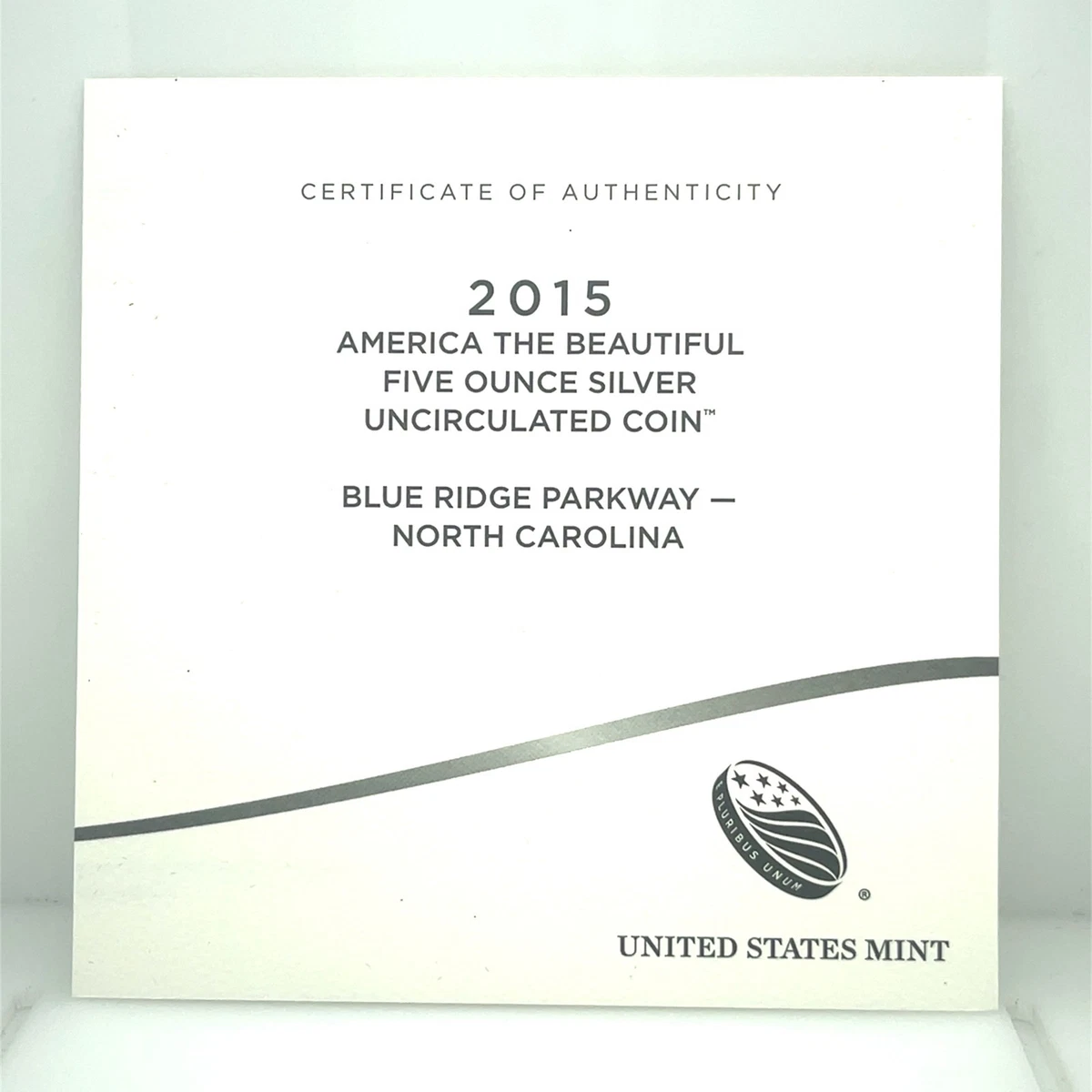 2015 5 Oz. 999 Plata Fina ATB Blue Ridge Parkway Con Caja Y CoA