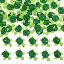 60Pcs Mini Resin Turtles, Green Tiny Turtle Figurines, Small Resin Animals for G