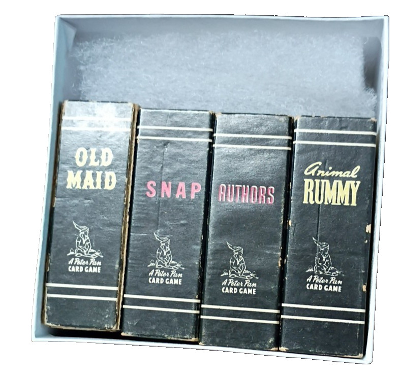 Set of 4 Vintage Minature Peter Pan Card Games  Whitman Publishing Company, USA,