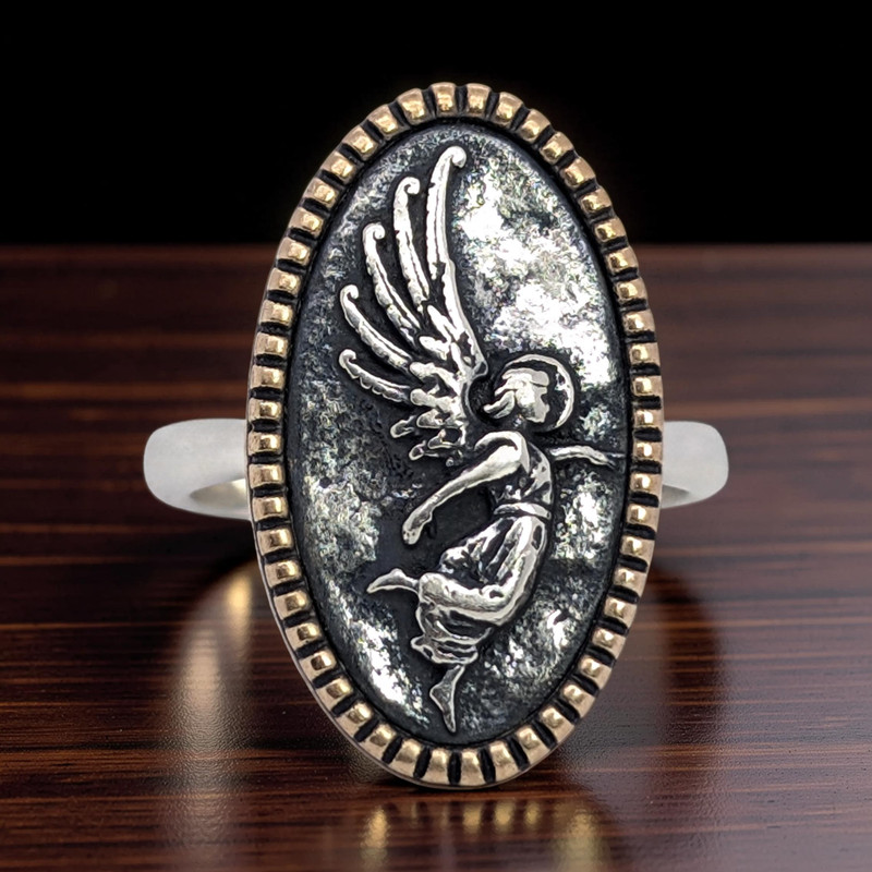 VINTAGE RETIRED JAMES AVERY STERLING SILVER BRONZE SERAPHINA RING SIZE 10 #7878