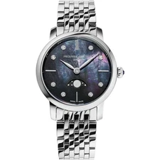 Frederique Constant Moonphase Slimline Diamond FC-206MPBD1S6B Ladies Watch