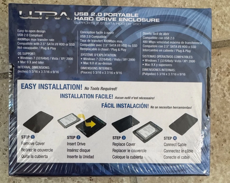 Ultra Aluminus USB 2.0 portable hard drive enclosure - New in box - Image 2 of 4