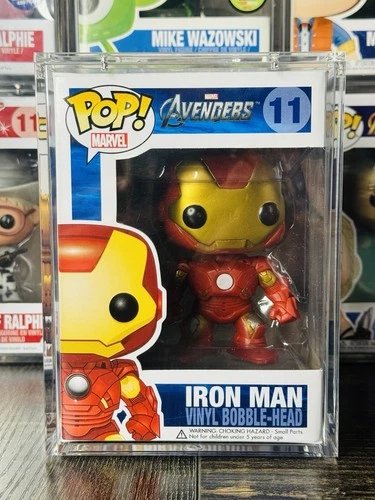 Funko POP! Marvel Avengers - Iron Man (Large Font) #11 MINT W/ Popshield Armor
