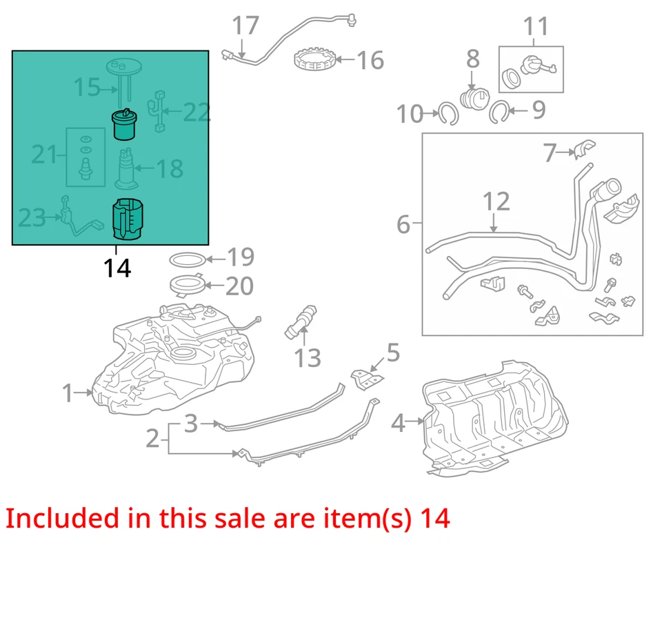 Fuel Pump Assembly Fits 10-15 LEXUS RX350 843893 Foto 3 de 4