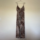 Linea Donatella Nightgown Size XL Maxi Slip Dress Feminine Animal Print