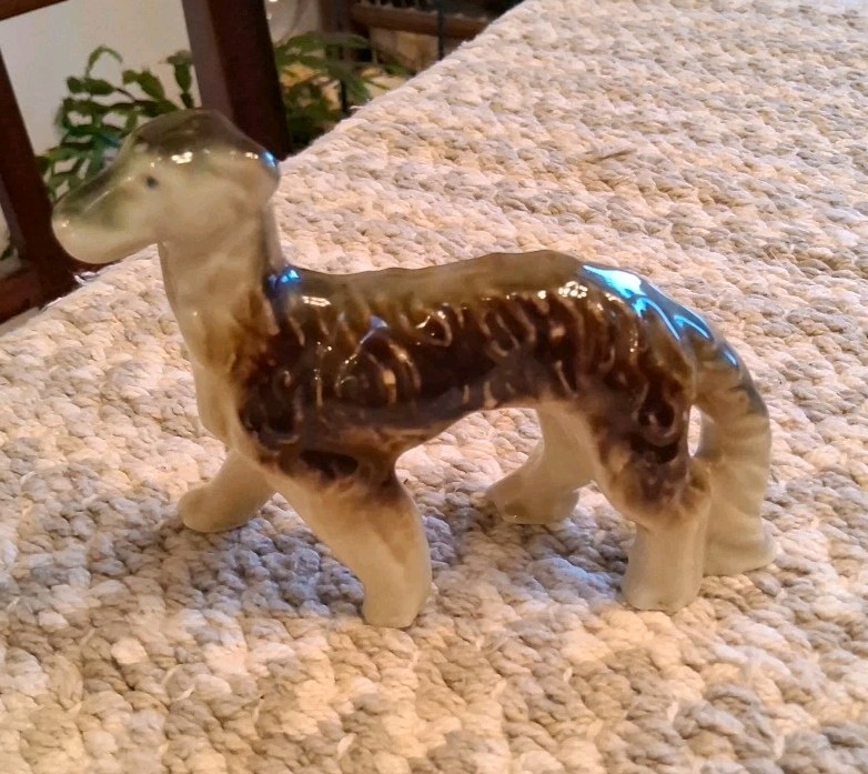 1950's Mid Century Porcelain Afghan Hound Figurine ~ Japan ~ Vintage 