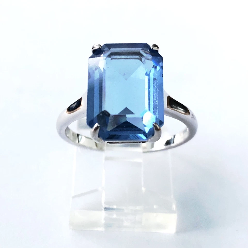 Anillo Touchstone Cristales de Swarovski BARRINGTON AZUL HIELO Rodio Talla 8 Foto 2 de 4