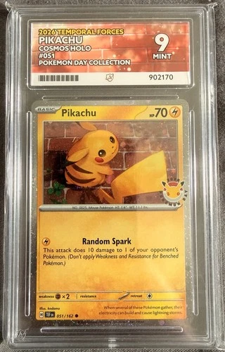 Pikachu 051/162 -30th Anniversary Stamped 2026 Promo | Ace 9 Mint ACE Label