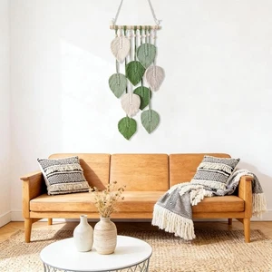 Ideal Macrame Wall Hanging, Green Cotton