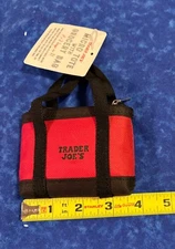 Trader Joe's 2-in-1 Micro Tote with Foldable Grocery Bag. Red/Black. NWT.