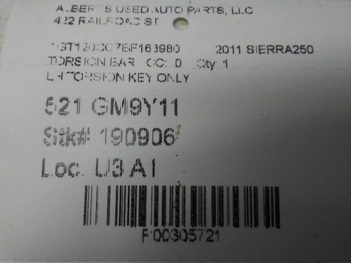 Drivers Torsion BAR Key for 2011 GMC Sierra - Picture 3 of 4