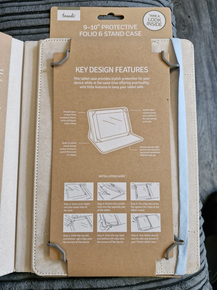 Trendz 9-10" Folio & Stand Tablet Cover for Samsung Galaxy Tabs & iPad Air Pro - Image 4 of 4