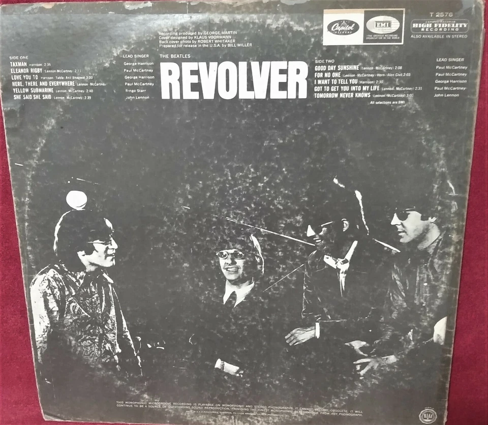 THE BEATLES REVOLVER  1966 MONO LENNON McCARTNEY CAPITOL RECORDS T 2576 TESTED Foto 3 de 4