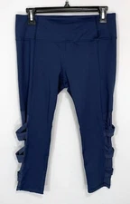 ACTIVE LIFE Athletic Blue Capris Leggings Stretch Pants Size Medium