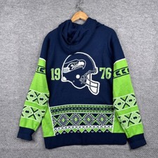 NFL Seattle Seahawks Christmas Sweater Mens Large L Green Blue Team Apparel