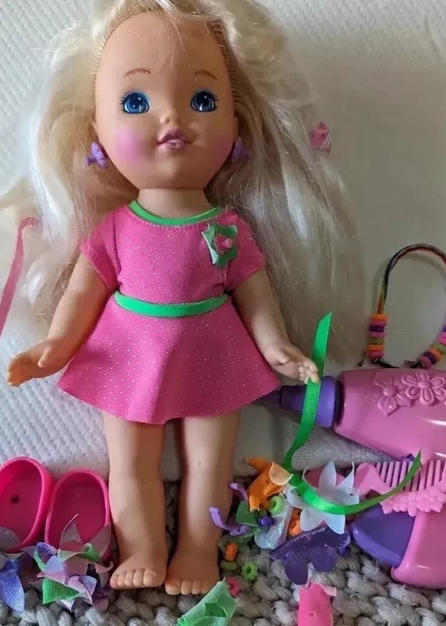 Twist N Style Tiffany Doll Hairstyling Hair Curler 90s Barettes Comb Vtg Blonde