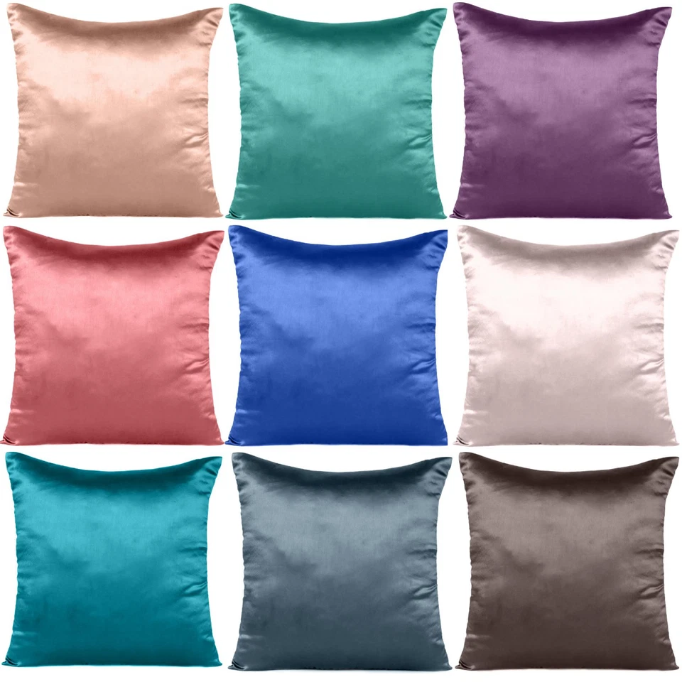 Satin Silk Bed Pillowcase Cover Soft Cushion Cover Bedding Slipcover Single Pcs - Image 3 of 4