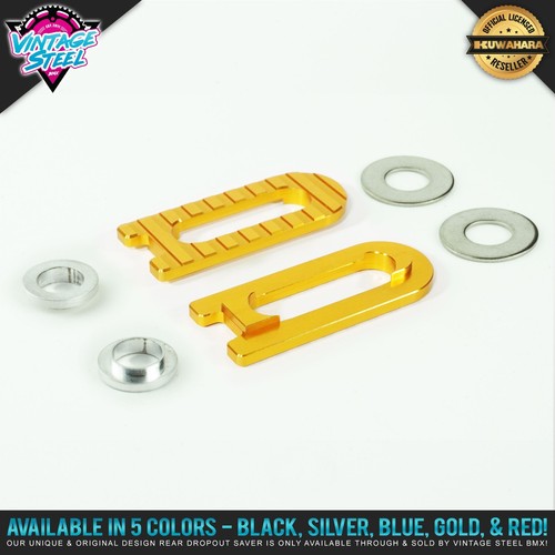 Vintage Steel "LITE SAVER" 3/8" - 10mm BMX Dropout Saver Front/Rear (Solid Gold) - Picture 8 of 10